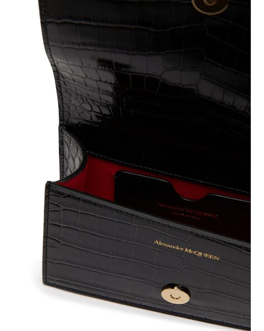 Alexander McQueen Black Mini Jewelled Satchel Bag