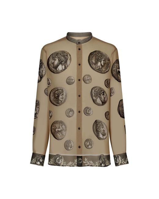 Dolce & Gabbana Green Silk Georgette Shirt for men