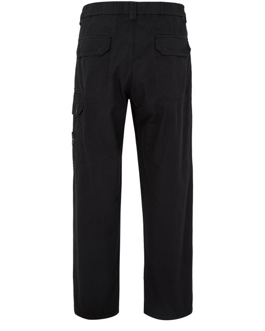 Stone Island Black Patch Straight-Leg Cargo Pants for men