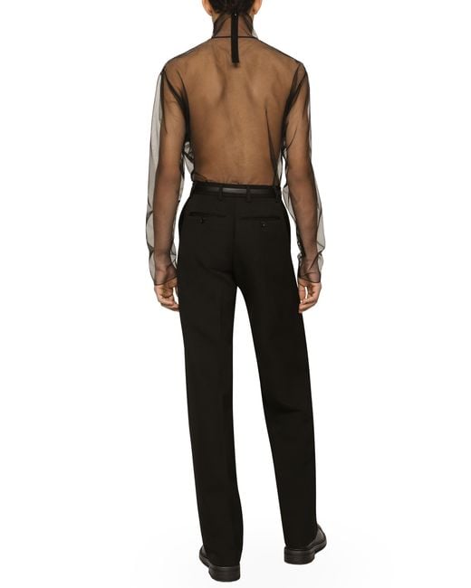 Dolce & Gabbana Black Straight-Leg Wool Trousers