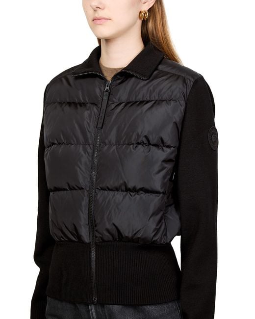 Canada Goose Black Weite Jacke Aus Gestepptem Mesh-Hybrid-Material
