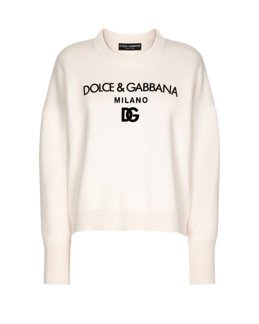 Dolce & Gabbana White Kaschmirpullover
