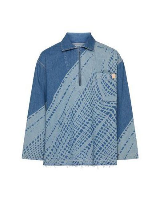 Loewe Blue Denim Jacket With Print for men