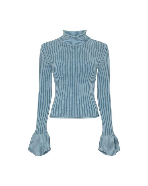 Acne Blue Round Neck Sweater