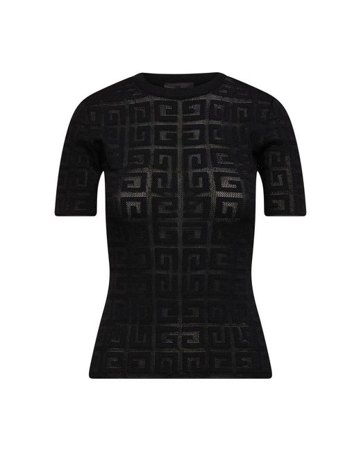 Givenchy Black 4g Jacquard Short-sleeved Sweater