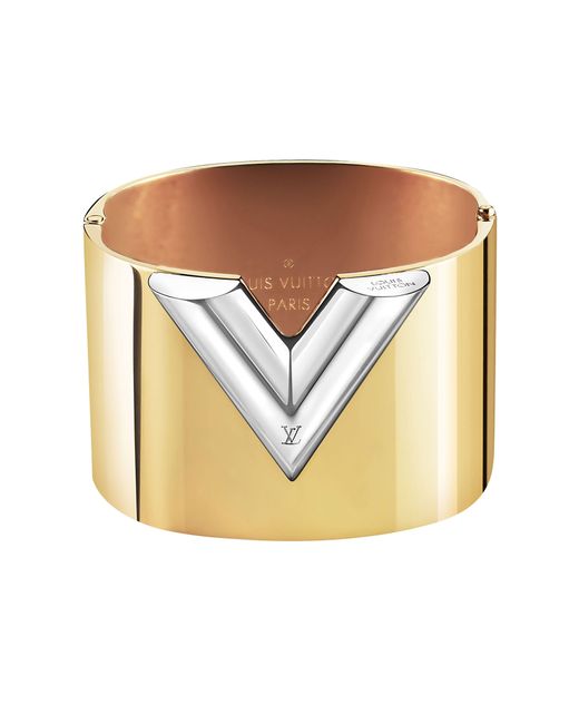 Manchette Essential V Louis Vuitton en coloris Metallic