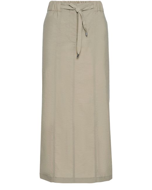 Brunello Cucinelli Natural Poplin Skirt