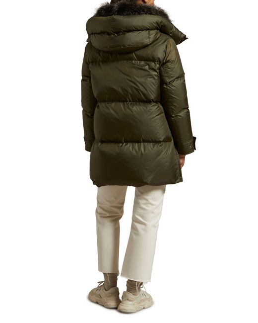 Yves Salomon puffer hooded jacket - Green