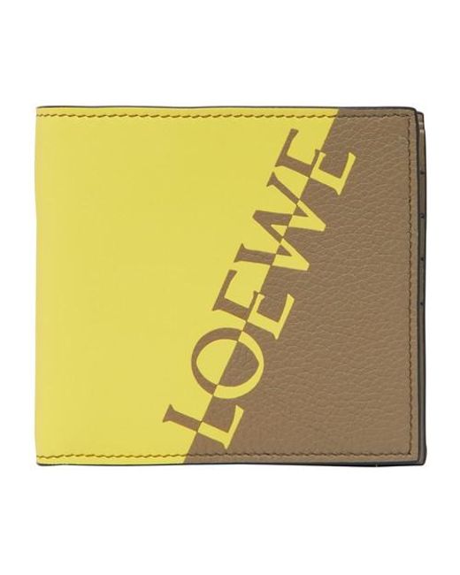 Loewe Signature Bifold Wallet in Yellow for Men Lyst
