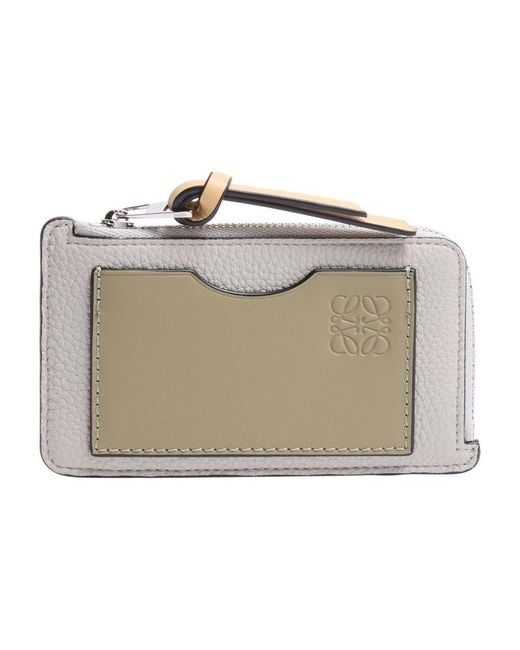 Porte-Cartes Et Monnaie En Cuir De Veau Grainé Souple Loewe en coloris Metallic