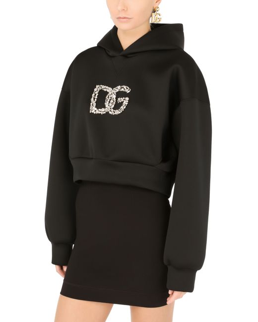 Dolce & Gabbana Black Technical Jersey Hoodie