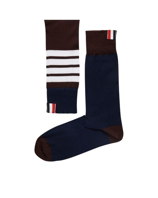 Thom Browne Blue 4-bar Socks In Cotton for men
