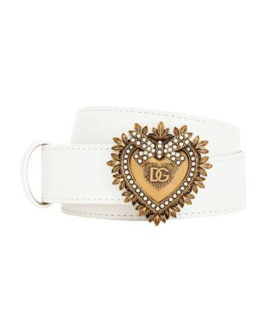 Dolce & Gabbana Metallic Leather Devotion Belt