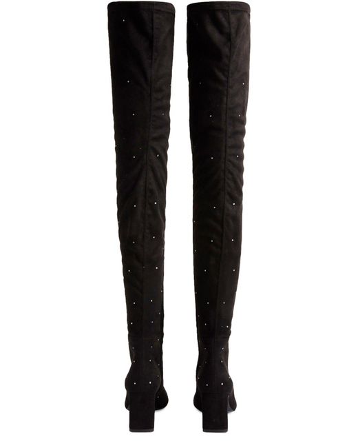 Claudie Pierlot Overtheknee Boots Rhinestones in Black Lyst