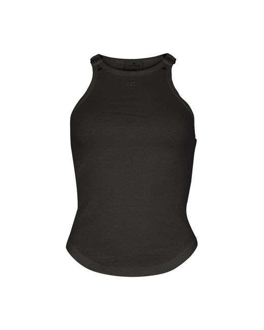 Courreges Black 90's Ripp-Tanktop Mit Schnalle