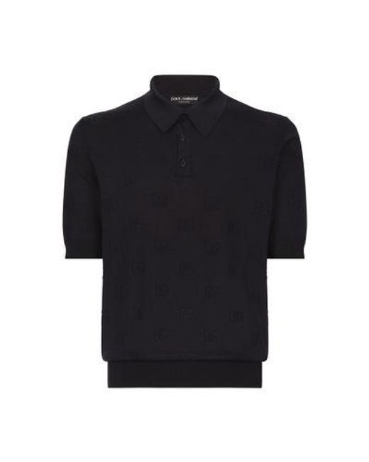 Dolce & Gabbana Black Silk Polo-shirt for men