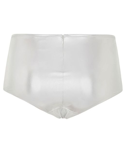 Dolce & Gabbana White Panty mit niedrigem Bund aus Metallic-Jersey
