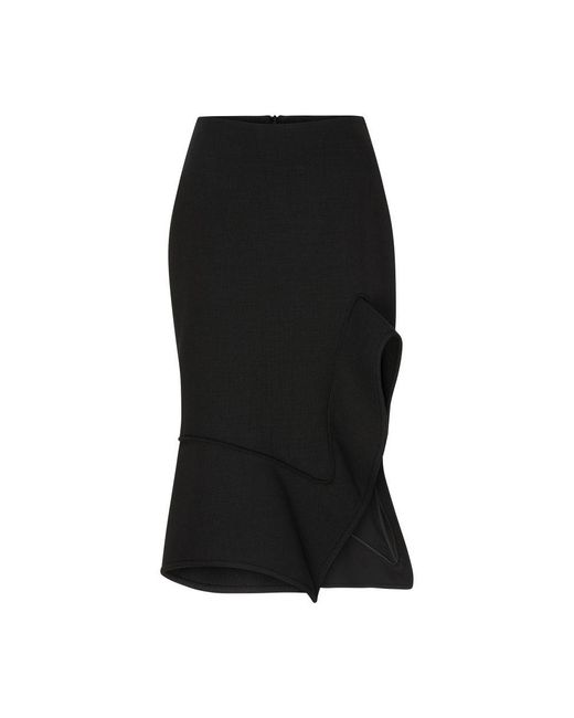 Bottega Veneta Black Slit Skirt