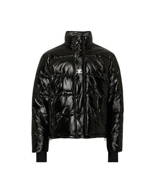 Courreges Black Vinyl Puffer Jacket for men