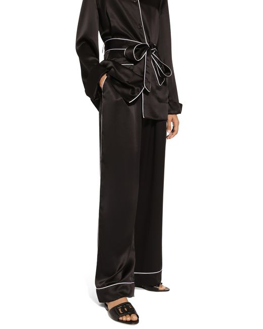 Dolce & Gabbana Black Silk Pajama Shirt