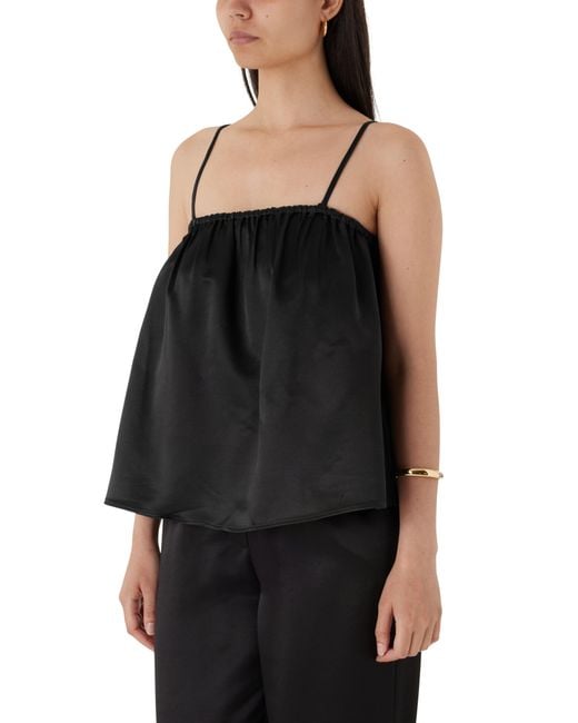 Soft Goat Black Wool And Silk Singlet