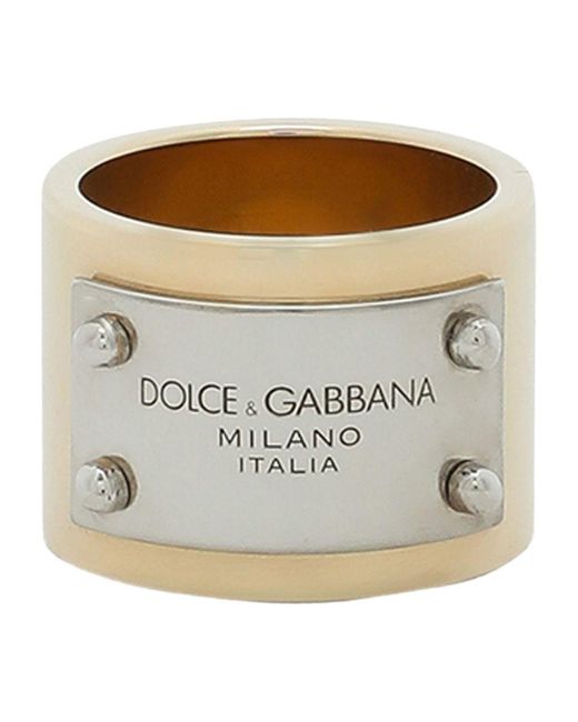 Dolce & Gabbana Metallic Logo-engraved Ring
