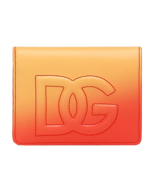 Dolce & Gabbana Orange Dg Logo Continental Wallet