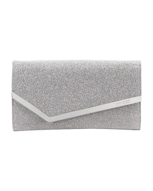 Jimmy Choo Metallic Emmie Glitter Leather Clutch