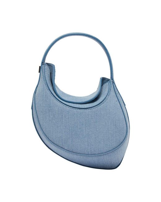 Mugler Blue Mini Curve 02 Denim Bag