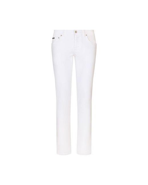 Dolce & Gabbana White Skinny Stretch Jeans for men