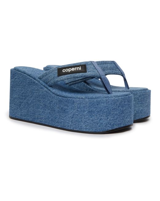Coperni Blue Wedge Sandals