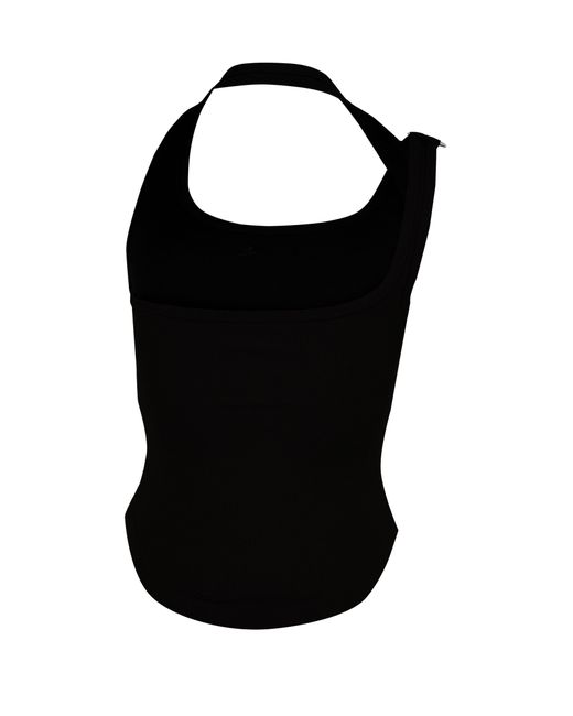 Courreges Black Undressed 90's Rib Buckle Tank Top