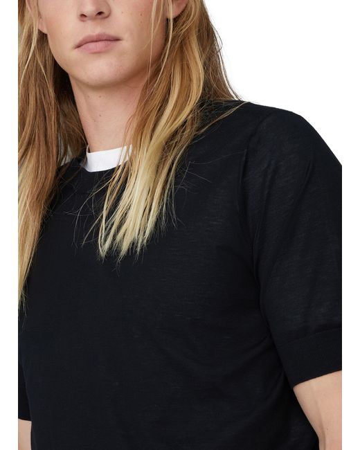 Brunello Cucinelli T-Shirt aus Strickgewirk in Black für Herren