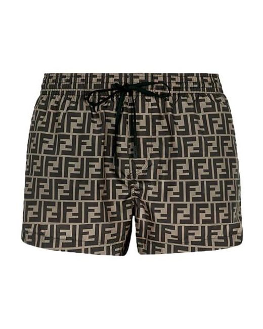Fendi Ff-printed Swim Shorts in Brown for Men - Save 38% - Lyst