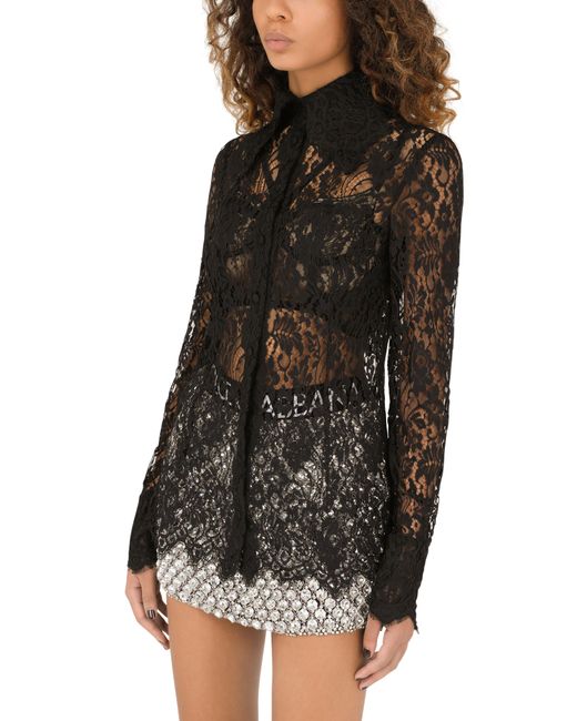 Dolce & Gabbana Black Lace Shirt