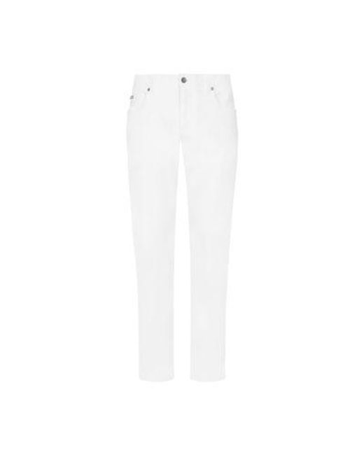 Dolce & Gabbana White Regular Stretch Jeans for men