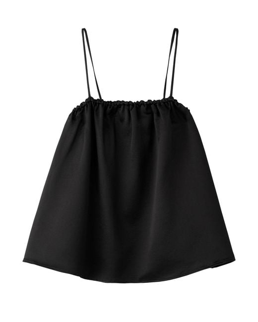 Soft Goat Black Wool And Silk Singlet