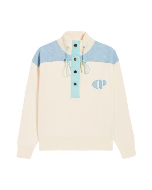 Claudie Pierlot White Minimum Half-Zip Sweatshirt