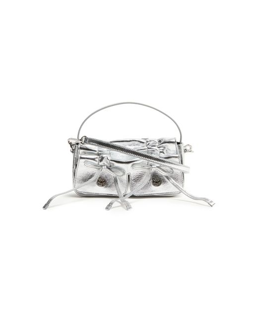 Acne White Multipocket Micro Bag Lux Metallic