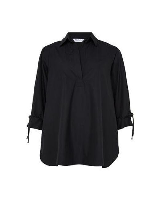 Max Mara Black V-Neck Blouse