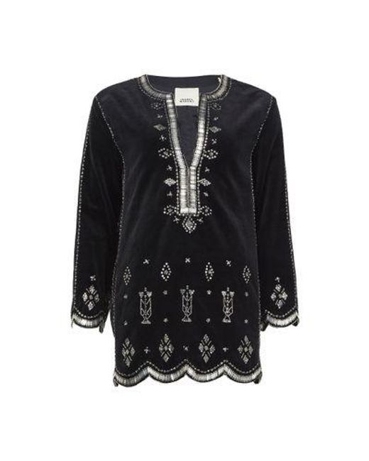 Isabel Marant Black Helene Langarm-Kleid