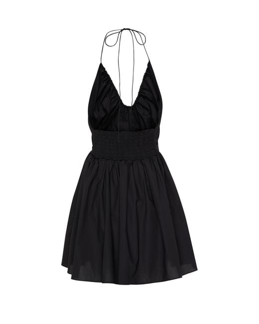 Matteau Black Drawcord Halter Mini Dress