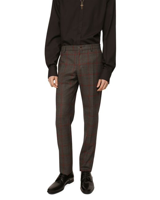 Dolce & Gabbana Brown Double-breasted Glen Plaid Sicilia-fit Suit for men