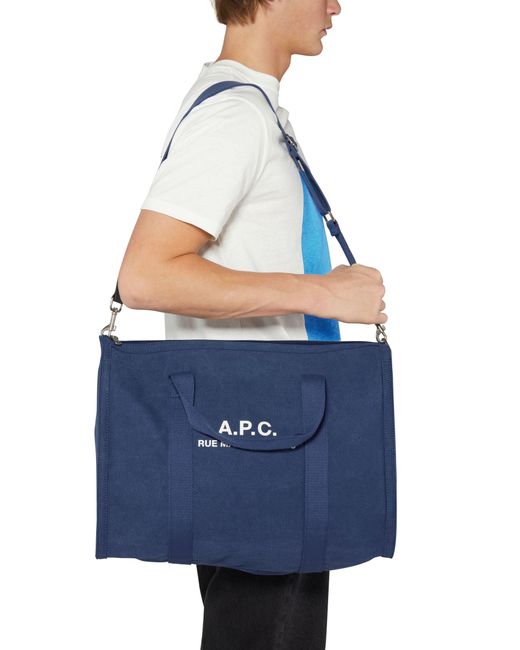 A.P.C. Blue Recuperation Gym Bag for men