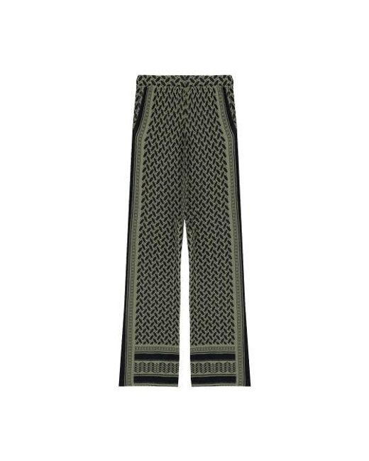 Not Shy Green Lucy Cheche-style Print Cashmere Pants