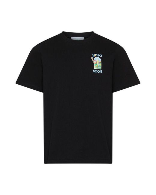 Casablancabrand Black Le Jeu T-Shirt for men