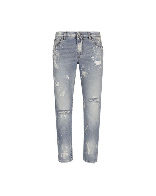 Dolce & Gabbana Blue Slim-fit Stretch Denim Jeans for men