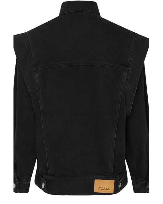 Isabel Marant Harmon Denim Jacket in Black | Lyst