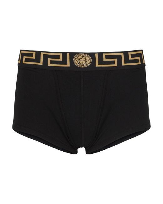 Versace Black Pack Of Two Boxer Shorts With Greca Border for men