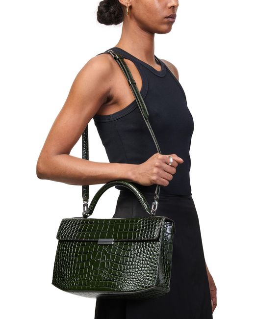 Totême  Green Handtasche Box Mit Krokoprägung